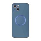 For iPhone 14 Plus Electroplating AG Frosted Magsafe Phone Case(Sea Blue) - 1