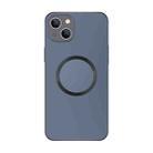 For iPhone 14 Plus Electroplating AG Frosted Magsafe Phone Case(Grey) - 1