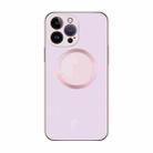 For iPhone 14 Pro Max Electroplating AG Frosted Magsafe Phone Case(Pink) - 1