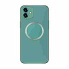 For iPhone 12 Electroplating AG Frosted Magsafe Phone Case(Green) - 1