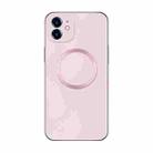 For iPhone 12 Electroplating AG Frosted Magsafe Phone Case(Pink) - 1