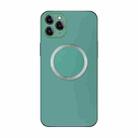For iPhone 12 Pro Max Electroplating AG Frosted Magsafe Phone Case(Green) - 1