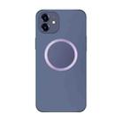 For iPhone 11 Electroplating AG Frosted Magsafe Phone Case(Dark Purple) - 1