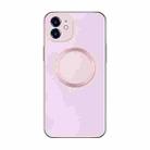 For iPhone 11 Electroplating AG Frosted Magsafe Phone Case(Pink) - 1