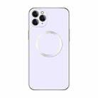 For iPhone 11 Pro Electroplating AG Frosted Magsafe Phone Case(White) - 1