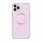 For iPhone 11 Pro Electroplating AG Frosted Magsafe Phone Case(Pink) - 1