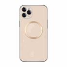 For iPhone 11 Pro Max Electroplating AG Frosted Magsafe Phone Case(Gold) - 1