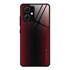 For Xiaomi Redmi Note 12 China Texture Gradient Glass TPU Phone Case(Red) - 1