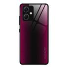 For Xiaomi Redmi Note 12 China Texture Gradient Glass TPU Phone Case(Rose Red) - 1