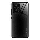 For Xiaomi Redmi Note 12 Pro 5G China Texture Gradient Glass TPU Phone Case(Black) - 1