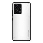 For Xiaomi Redmi Note 12 Pro 5G China Texture Gradient Glass TPU Phone Case(White) - 1