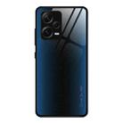 For Xiaomi Redmi Note 12 Pro+ China Texture Gradient Glass TPU Phone Case(Blue) - 1
