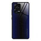 For Xiaomi Redmi Note 12 Pro+ China Texture Gradient Glass TPU Phone Case(Dark Blue) - 1