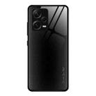 For Xiaomi Redmi Note 12 Pro+ China Texture Gradient Glass TPU Phone Case(Black) - 1