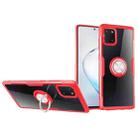 For Galaxy A81 Shockproof Transparent TPU + Acrylic Protective Case with Ring Holder(Red) - 1