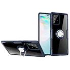 For Galaxy A91 Shockproof Transparent TPU + Acrylic Protective Case with Ring Holder(Navy Blue) - 1