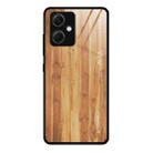 For Xiaomi Redmi Note 12 China Wood Grain Glass TPU Phone Case(Yellow) - 1