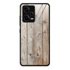 For Xiaomi Redmi Note 12 Pro 5G China Wood Grain Glass TPU Phone Case(Grey) - 1