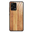 For Xiaomi Redmi Note 12 Pro+ China Wood Grain Glass TPU Phone Case(Yellow) - 1