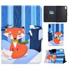 For iPad 10th Gen 10.9 2022 Electric Pressed Colored Drawing Smart Leather Tablet Case(Red Fox) - 1