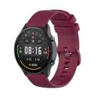 For Xiaomi Watch Color 22mm Small Plaid Texture Silicone Wrist Strap Watchband(Wine Red) - 1