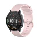 For Xiaomi Watch Color 22mm Small Plaid Texture Silicone Wrist Strap Watchband(Rose Pink) - 1