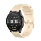 For Xiaomi Watch Color 22mm Small Plaid Texture Silicone Wrist Strap Watchband(Beige) - 1