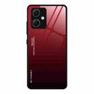 For Xiaomi Redmi Note 12 China Gradient Color Glass Phone Case(Red Black) - 1