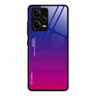 For Xiaomi Redmi Note 12 Pro 5G China Gradient Color Glass Phone Case(Purple Red) - 1