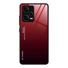 For Xiaomi Redmi Note 12 Pro 5G China Gradient Color Glass Phone Case(Red Black) - 1