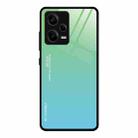 For Xiaomi Redmi Note 12 Pro 5G China Gradient Color Glass Phone Case(Green Cyan) - 1