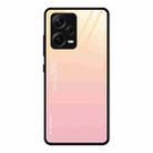 For Xiaomi Redmi Note 12 Pro+ China Gradient Color Glass Phone Case(Yellow Pink) - 1