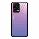 For Xiaomi Redmi Note 12 Pro+ China Gradient Color Glass Phone Case(Pink Purple) - 1