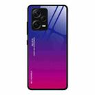 For Xiaomi Redmi Note 12 Pro+ China Gradient Color Glass Phone Case(Purple Red) - 1