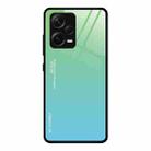 For Xiaomi Redmi Note 12 Pro+ China Gradient Color Glass Phone Case(Green Cyan) - 1