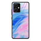 For Xiaomi Redmi Note 12 China Marble Pattern Glass Phone Case(Pink) - 1