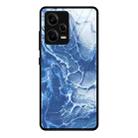 For Xiaomi Redmi Note 12 Pro 5G China Marble Pattern Glass Phone Case(Blue Ocean) - 1
