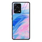 For Xiaomi Redmi Note 12 Pro+ China Marble Pattern Glass Phone Case(Pink) - 1