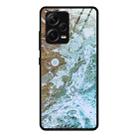 For Xiaomi Redmi Note 12 Pro+ China Marble Pattern Glass Phone Case(Beach) - 1