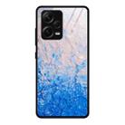 For Xiaomi Redmi Note 12 Pro+ China Marble Pattern Glass Phone Case(Ocean Waves) - 1