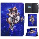 For iPad 10th Gen 10.9 2022 Electric Pressed Colored Drawing Smart Leather Tablet Case(Glasses Cat) - 1
