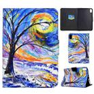 For iPad 10th Gen 10.9 2022 Electric Pressed Colored Drawing Smart Leather Tablet Case(Watercolor Tree) - 1