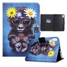 For iPad 10th Gen 10.9 2022 Electric Pressed Colored Drawing Smart Leather Tablet Case(Chimpanzee) - 1