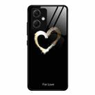 For Xiaomi Redmi Note 12 China Colorful Painted Glass Phone Case(Black Love) - 1