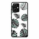 For Xiaomi Redmi Note 12 China Colorful Painted Glass Phone Case(Banana Leaves) - 1