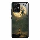 For Xiaomi Redmi Note 12 China Colorful Painted Glass Phone Case(Moon) - 1