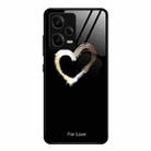 For Xiaomi Redmi Note 12 Pro 5G China Colorful Painted Glass Phone Case(Black Love) - 1
