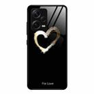 For Xiaomi Redmi Note 12 Pro+ China Colorful Painted Glass Phone Case(Black Love) - 1