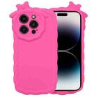 For iPhone 13 Pro Bowknot Liquid Silicone Phone Case(Rose Red) - 1