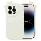 For iPhone 12 Pro Max Bowknot Liquid Silicone Phone Case(White) - 1